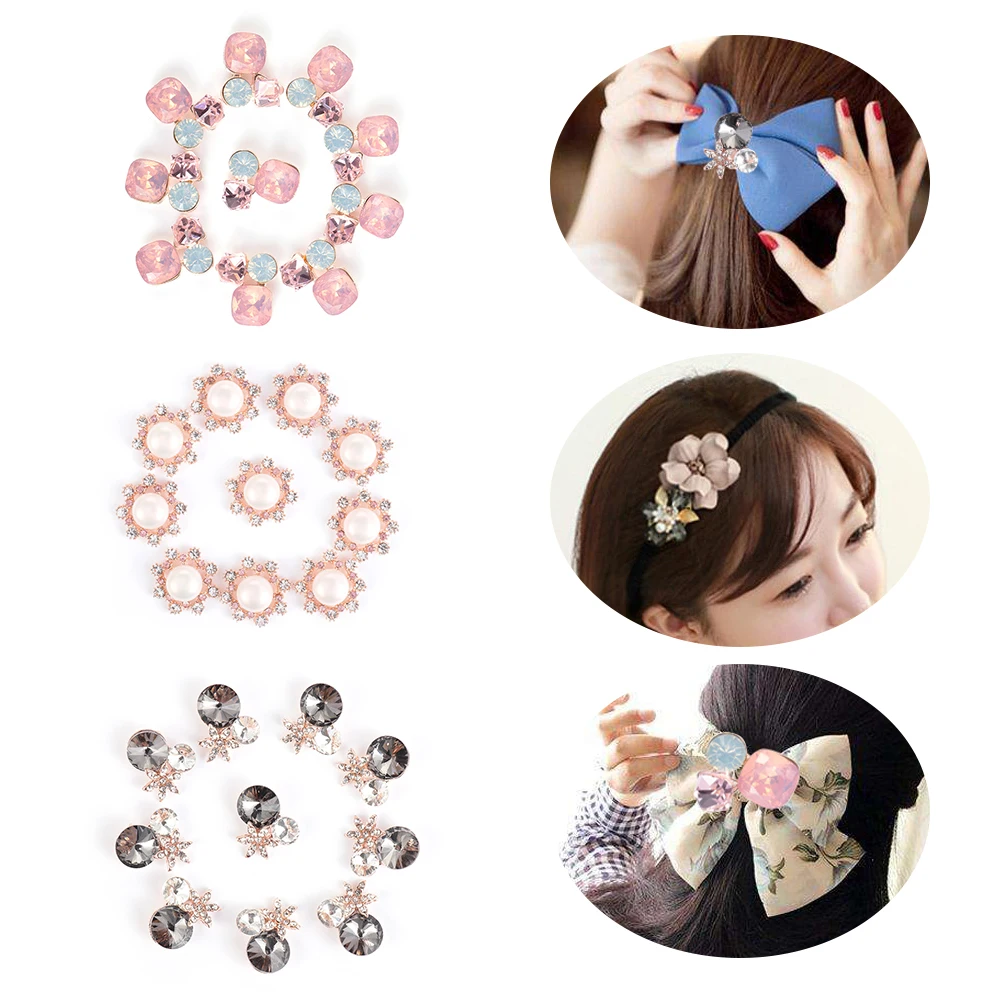 10Pcs various flat back Diy jewelry Accessories diamond Alloy  Imitation pearls Base Settings Handmade Fitting Wholesale