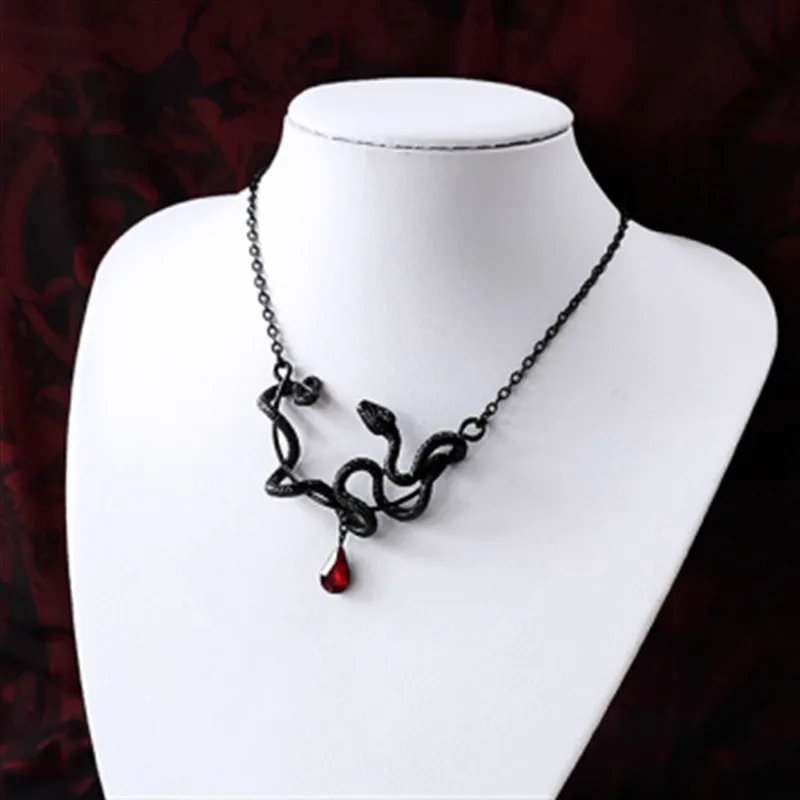 Dark Spirit Snake Wrapped Around Gothic Necklace Eastern European By Punk Sorceress Fashion Pendant Delicacy Charm Women Gift