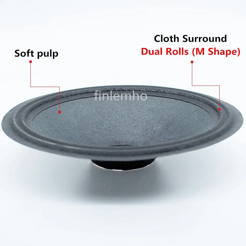 1PC Speaker Woofer Paper Cone 8/10 Inch Double Cloth Surround Repair Kit Soft Pulp For Home Theater Studio DIY System