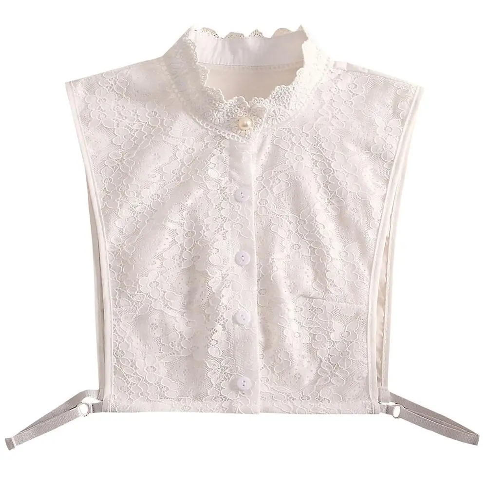 

Idopy Ladies White Fake False Collar Women Pure Color Lace Detachable Lapel Cutely Blouse Sweatshirt Vest