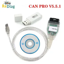 Professional VCP Scanner SW 5.5.1 for VAG CAN PRO Diagnostic Tool FTDI FT245RL Chip OBD OBDII CAN BUS UDS K-Line VCP PRO V5.5.1