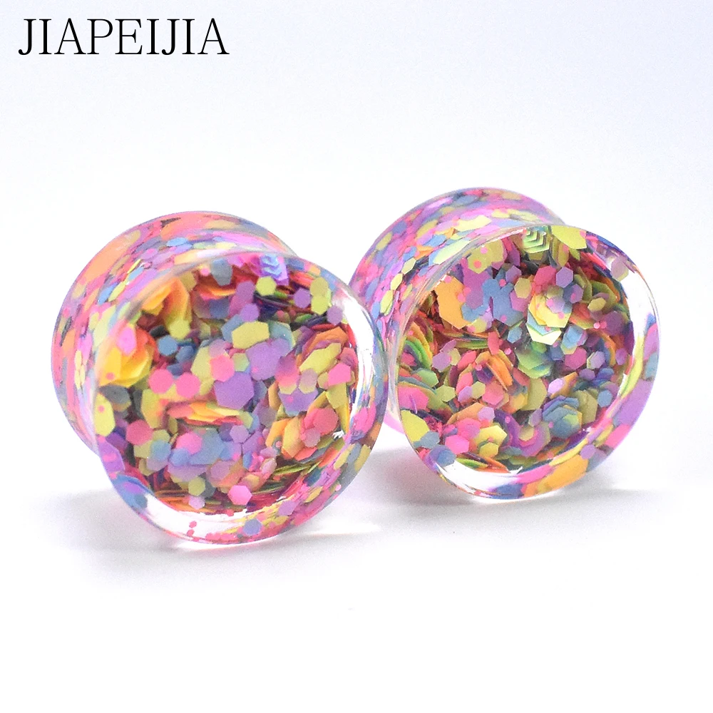 6-30mm Colourful Acrylic Ear Gauges Tunnels and Plug Expander Studs Stretching Body Piercing Jewelry