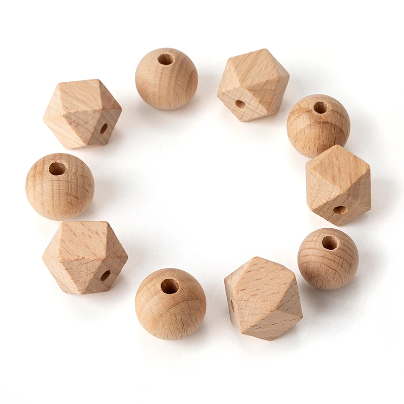 TYRY.HU Beech Wooden Beads Wood Round Beads 14-18MM Eco-friendly Wooden Beads For Jewelry Making DIYTeething Pacifier Chains