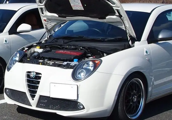 Capó delantero de fibra de carbono para Alfa Romeo MiTo hatchback, amortiguador de resorte, amortiguador de soporte de elevación, puntales de Gas