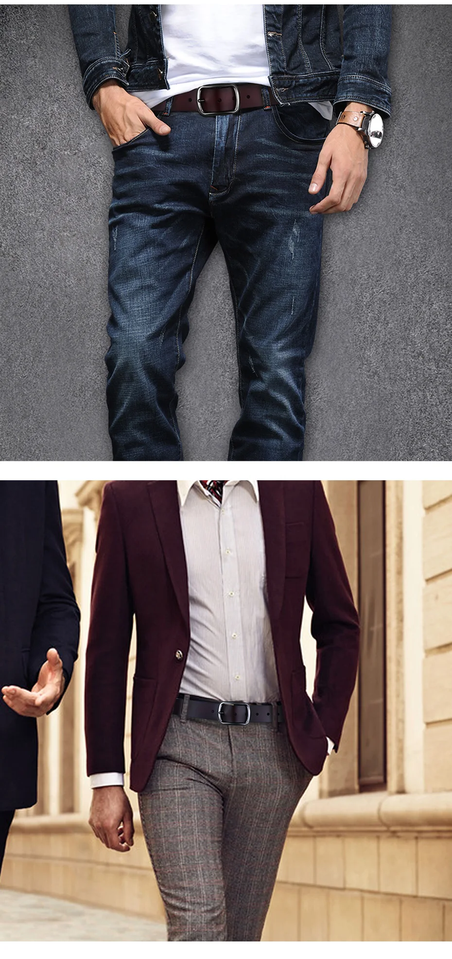 Maikun herren Business Casual Große Größe Gürtel Modische Echtes Leder Gürtel Beliebte Vatertag Geschenk – Detail 7