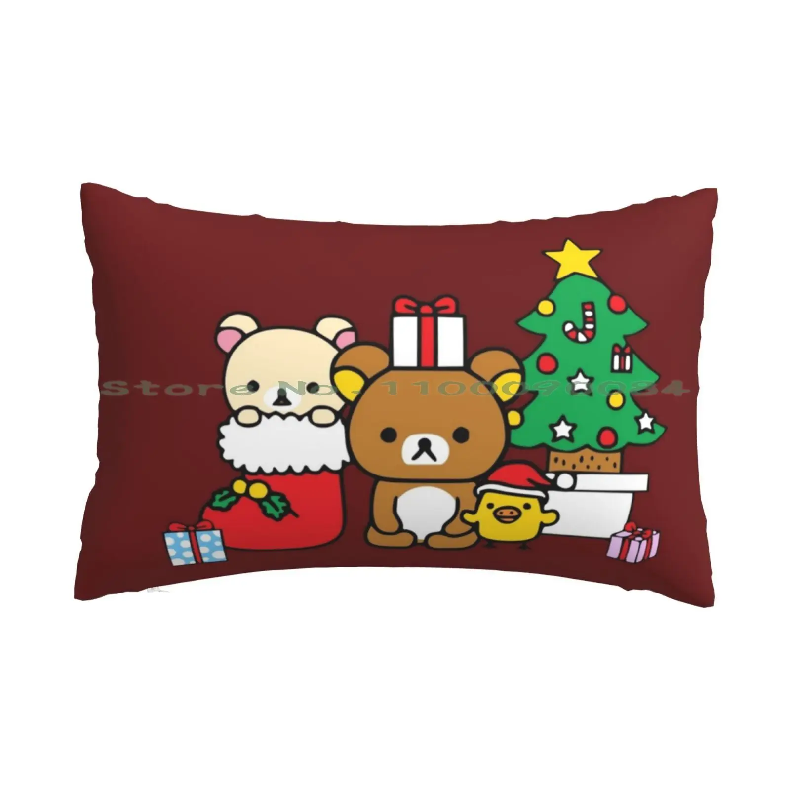 Rilakkuma. Merry Christmas. Rilakkuma Christmas Pillow Case 20x30 50*75 Sofa Bedroom Cute Kawaii Korilakkuma Aesthetic Pastel