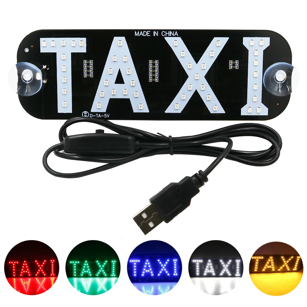 YSY 1pcs Taxi Led Car Windscreen Cab indicator Lamp Sign Blue LED Windshield Taxi Light Lamp 5V