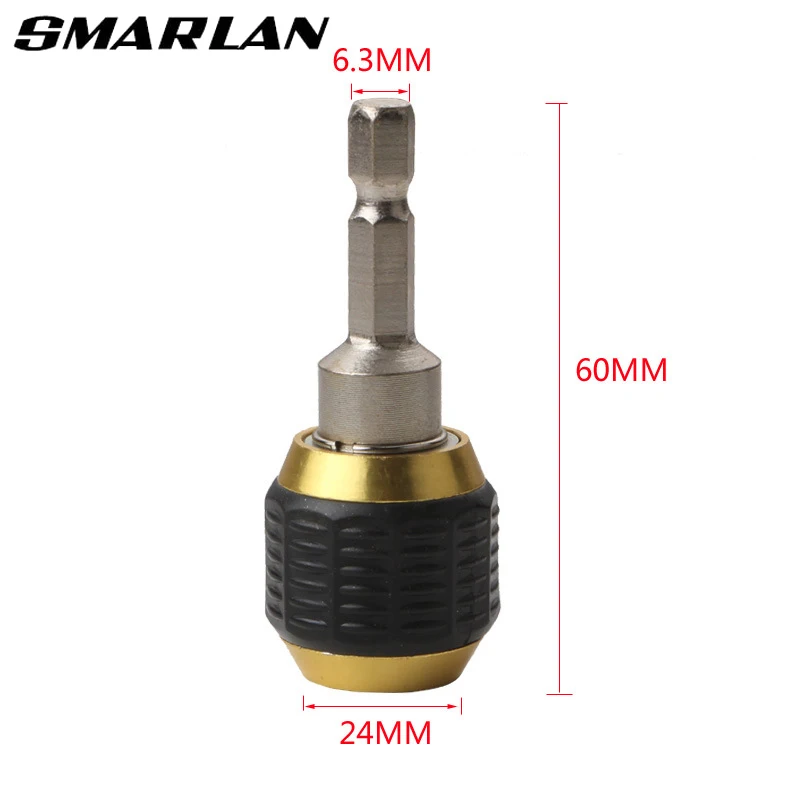 SMARLAN 60MM Hexagonal Shank Quick Coupling Drill Bits Adapter Chucks Convertor Socket Impact Tool For Woodworking/Metalwork