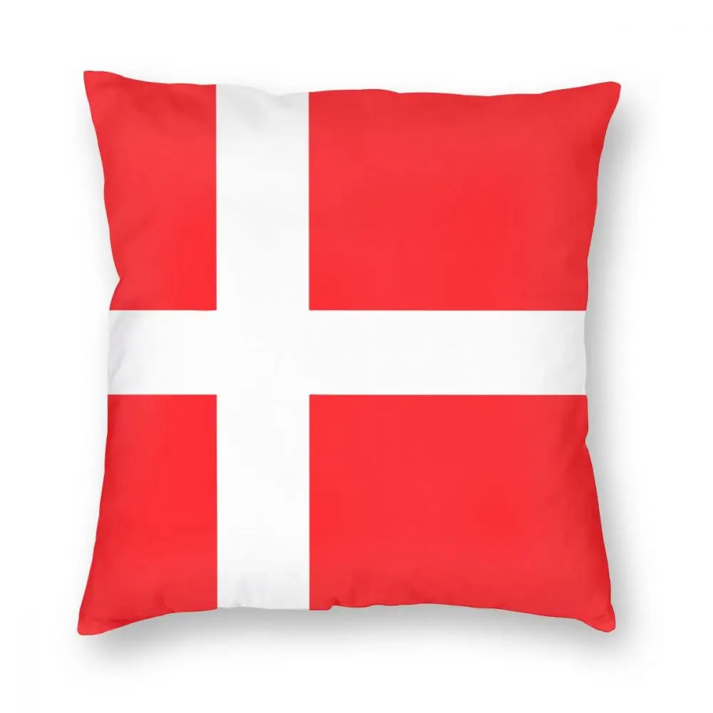 Denmark Flag Throw Pillow Cover Decorative Pillow Danish Flag Casual Cushion Covers