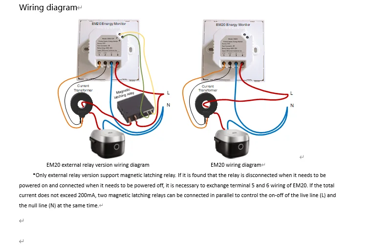 EM20/20-ER Energy Meter Power Meter Electricity Meter Watt with Free Transformer 60A/120A Free Relay for Home And Business Use