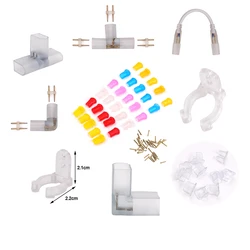 High Quality LED Strip Plastic Clips/Neon Light End Cap/T L I Shape Middle Connector for 12V 24V 220V 240V Led Strip Neon Light