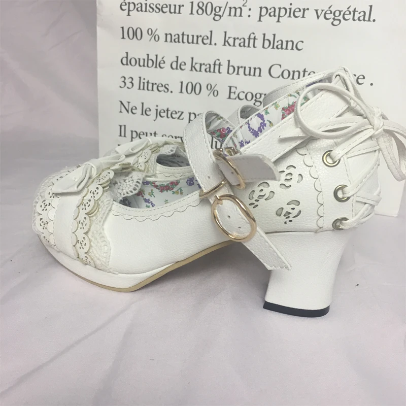 Lolita-Chaussures Japonaises à Talons Hauts et Nministériels d Papillon, Souliers à Plateforme en Dentelle, Style Princesse Kawaii, Vintage, pour Femme et Fille