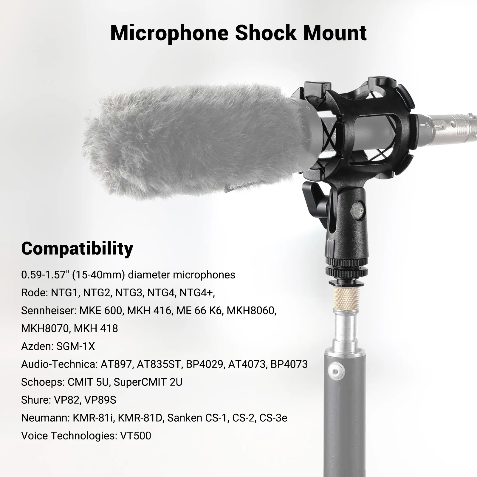 SmallRig Universal Microhone Shock Mount Adapter With Cold Shoe Microphones Support Mount for Camera Shoes and Boompoles -1859