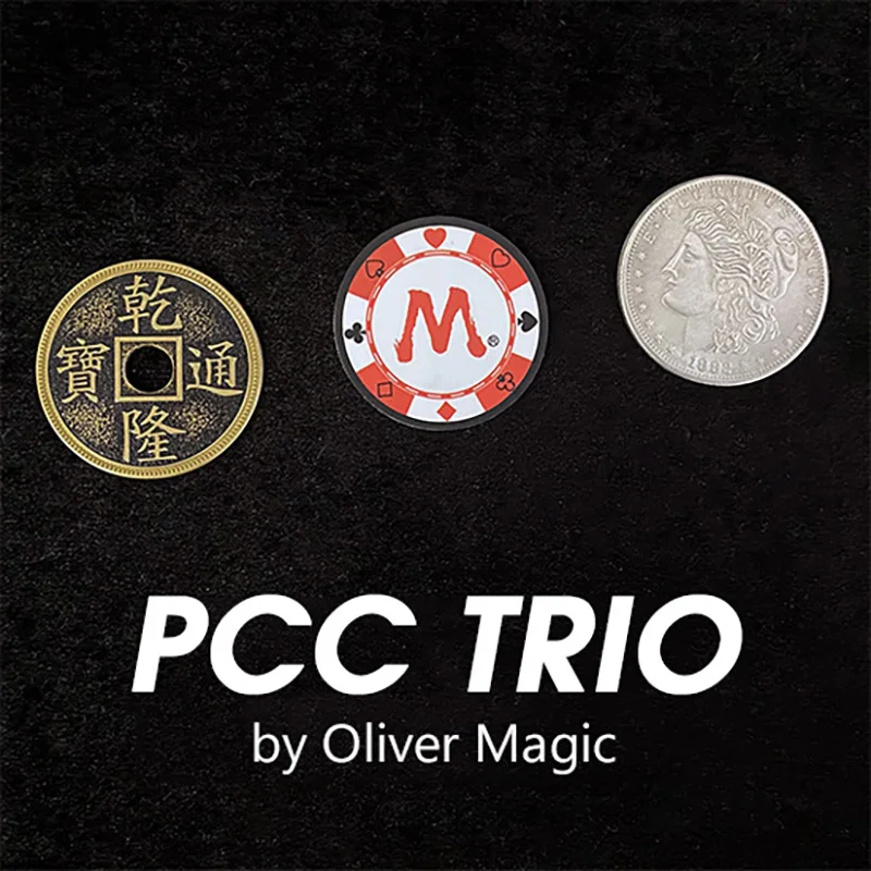 PCC Trio durch Oliver Magie Tricks Klassische CSB Münze Chip Erscheinen Verschwinden Magia Zauberer Close Up Illusionen Gimmicks Mentalismus Requisiten