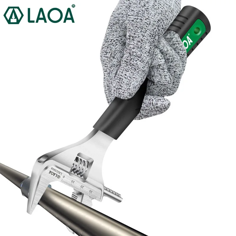 

LAOA 8inch Multifunctional Adjustable Spanner Large Opening Spanner Monkey Wrench Pipe Wrench