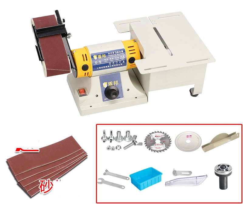 Desktop multifunctional belt grinding machine for household use small diy electric polishing machine table grinding metal woodwo