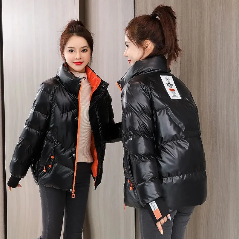 Winter Female Parka Nice Pop cotton-padded Jacket stand-up Collar Short Down Jacket Loose Korean Thick Padded Cotton Jacket Coat