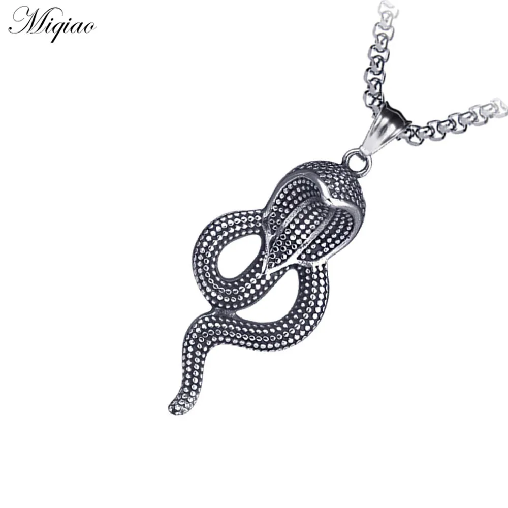 

Miqiao, лидер продаж, новый продукт, индивидуальное ожерелье из нержавеющей стали с кулоном в виде кобры