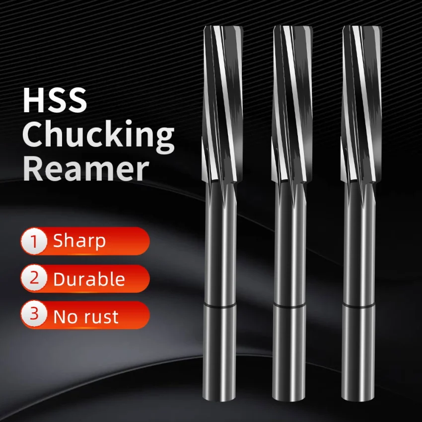 BB HSS Machining Tool Spiral Flute Reamer Cobalt Cutting H7 Shank Diameter 2mm-16mm for Metal Steel Aluminum Hole Drill