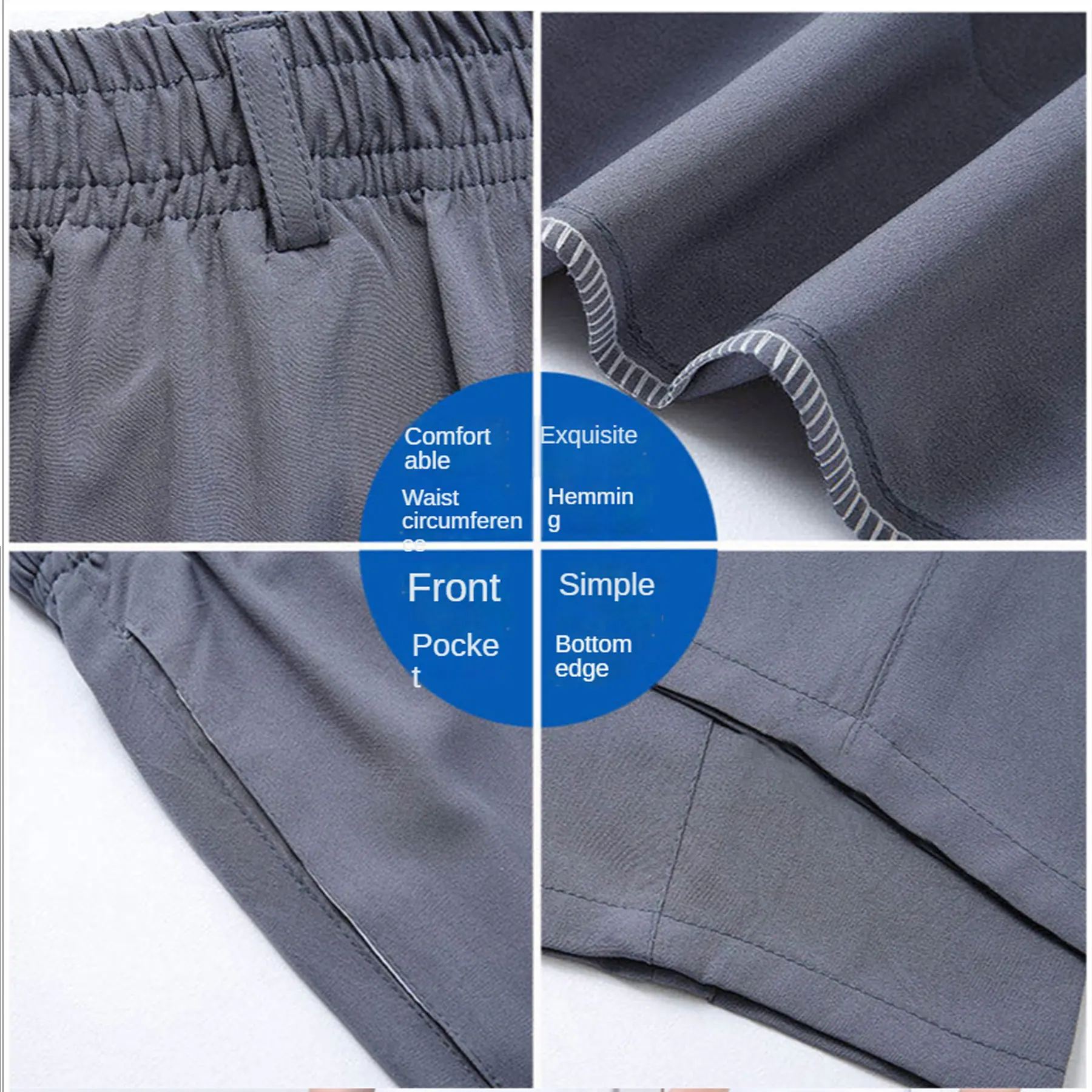 Pantalones invisibles con doble cremallera y entrepierna abierta para hombre, pantalones cómodos de secado rápido, pantalón informal de seda de