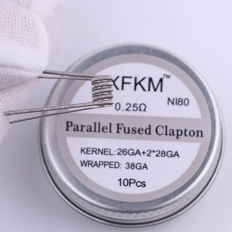 NEW XFKM NI80 High Density Clapton Prebuilt Coils Premade Coil for RDA RTA RBA Mod Heating Wire MTL coils