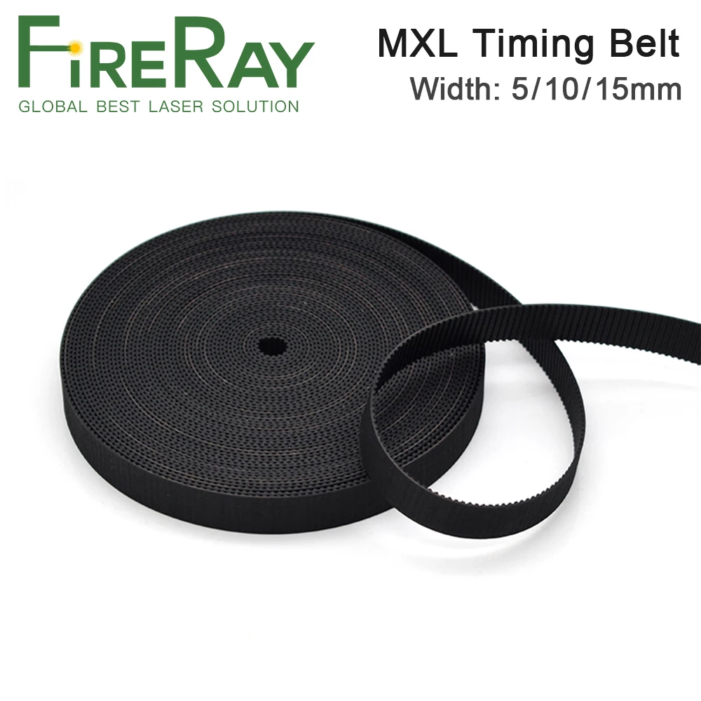 FireRay MXL Open-Ended Timing Belt Width 5mm 6mm 9mm 10mm 15mm Transmission Rubber Belts For CO2 Laser Engraving Cutting Machine