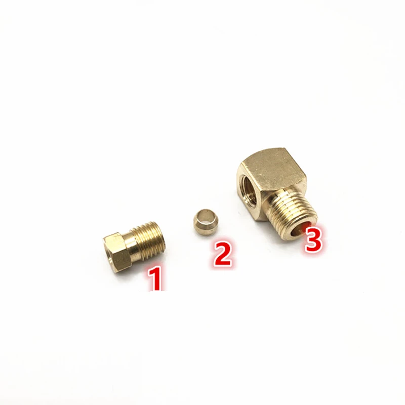 Brass Elbow Compression Ferrule Tube Pipe Fitting Lubrication Pipe Joint Connector 4mm 6mm To M6 M8 M10 1/8