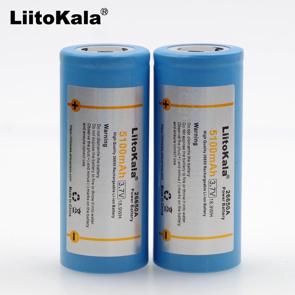 3 sztuk LiitoKala 26650-55A 5000mAh 26650 litowo-jonowy 3.7v akumulator do latarki 20A 3.6V akumulatory