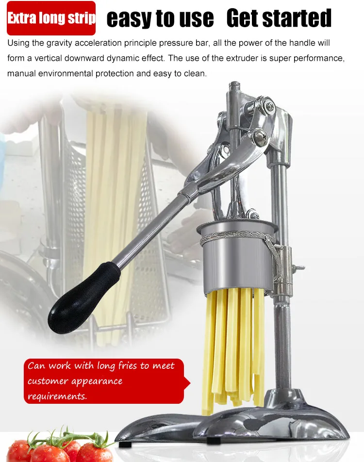 Commerciale in acciaio inox Lungo 30 CENTIMETRI di Patate chip Spremiagrumi Macchina Francese Patatine Fritte Manuale Frese e taglierine per micro SIM Fritto Patatine fritte macchina