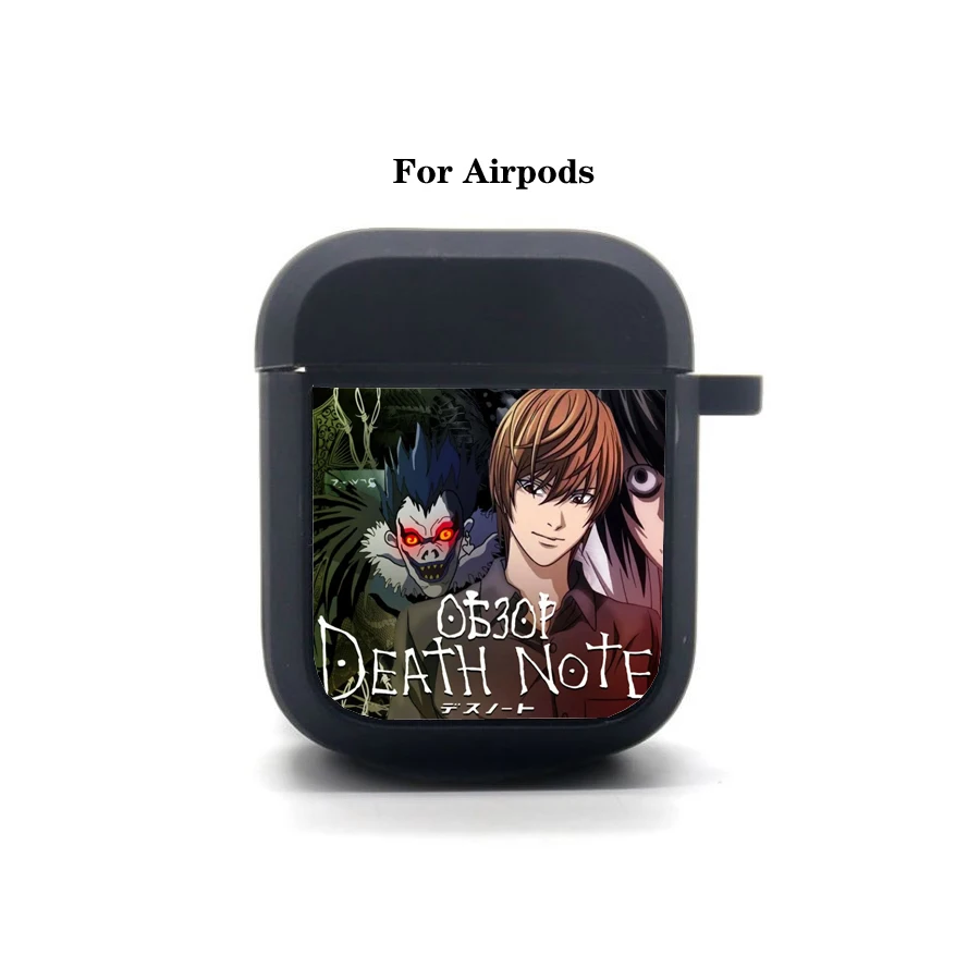 

Чехол аниме Death Note для AirPods Apple гарнитура для AirPods, мягкий силиконовый защитный чехол для наушников Bluetooth