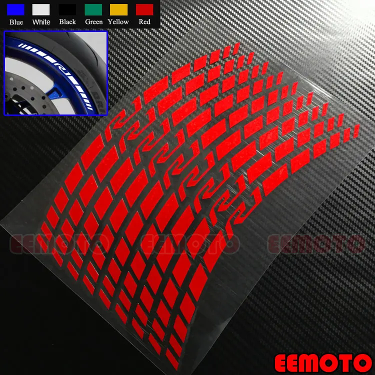 16 X Custom Wheels Rims Tire Decals Reflective Stickers Stripes Waterproof Motorcycle For YZF R1 R3 R6 R1M