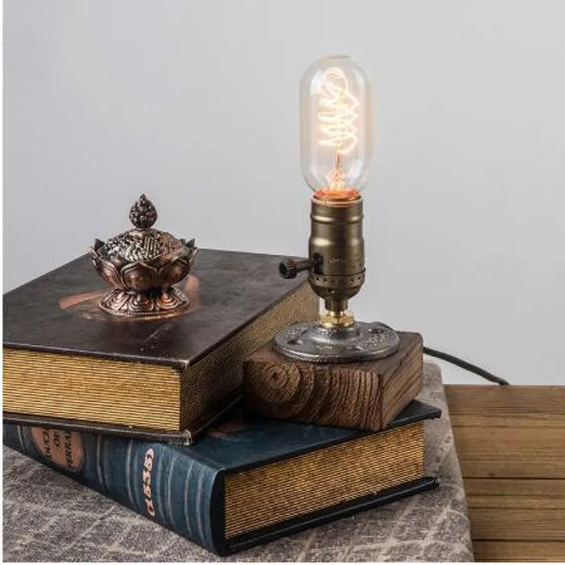 Vintage Desk Light Wood Table Lamp Romantic Modern Dimmable Desk Lamp Home Romantic Reading Lamp Office Light Edison For Study