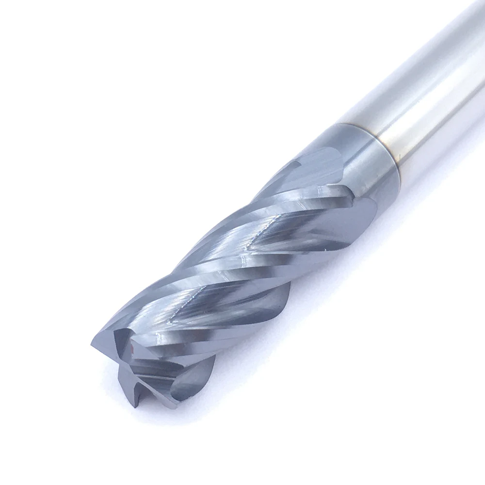 Liga 1 pçs hrc50 4 flauta 8.0xd8x60l fresa de aço de tungstênio torno cnc fresa fundo plano quatro lâmina end mill