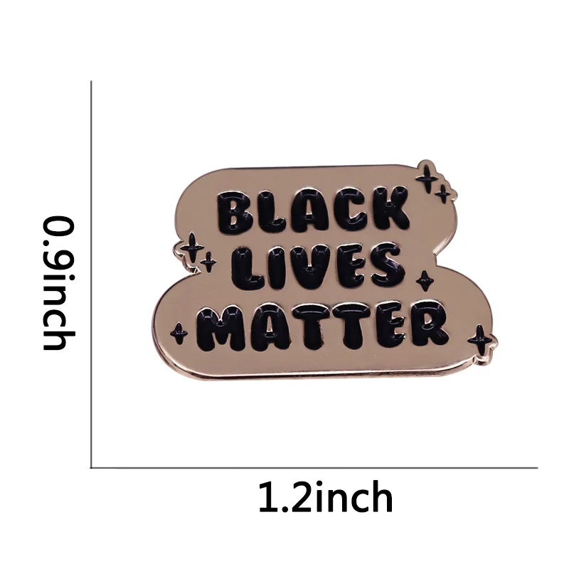 Black Lives Matter Golden Brooch Spread love around The World Pin Badge Jewelry