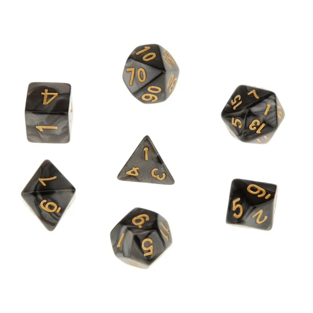 DND Dados RPG MTG 보드 게임용 다면체 주사위, 혼합 색상 주사위 세트 및 주사위 컵, D20, D12, D10, D8, D6, D4, 7 개