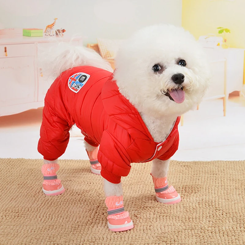 Medium Small Dog Four Legs Jumpsuit Winter Warm Pet Dogs Clothes Jacket Puppy Cat Outdoor Clothing For French Bulldog Chihuahua