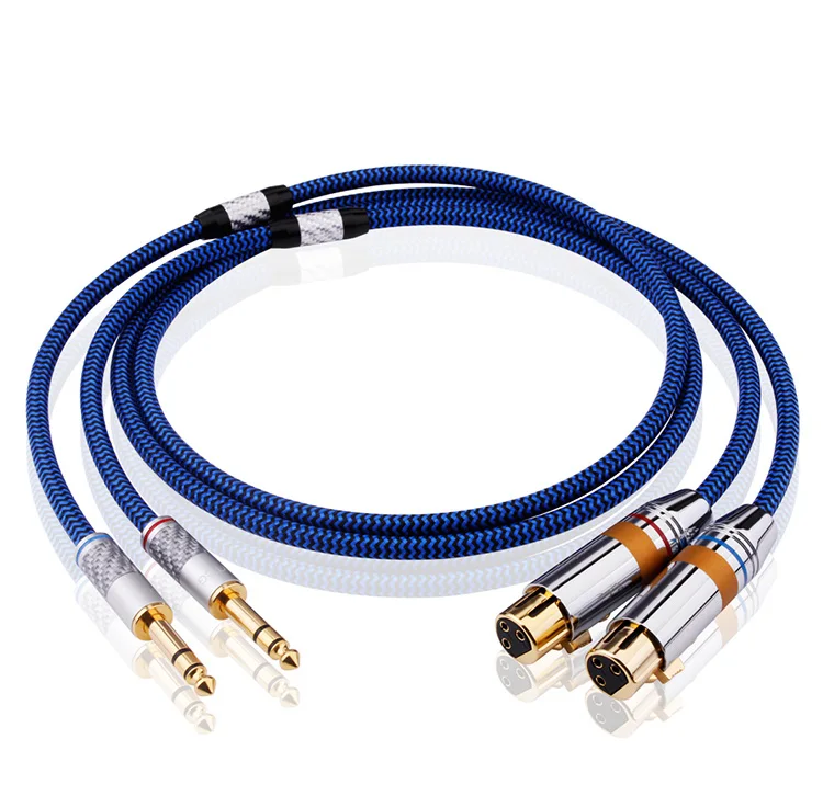 HIFI 6N OCC 6.35mm 6.5 to XLR Male To Female Professional Audio Cable for Microphones Speakers Sound Consoles Amplifier