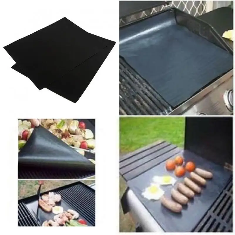 2PCS Reusable Liners Oven Grill Foil Barbecue Liner Mat BBQ Grill Mat Non-Stick Tools Household Products Fast Delivery Supplies