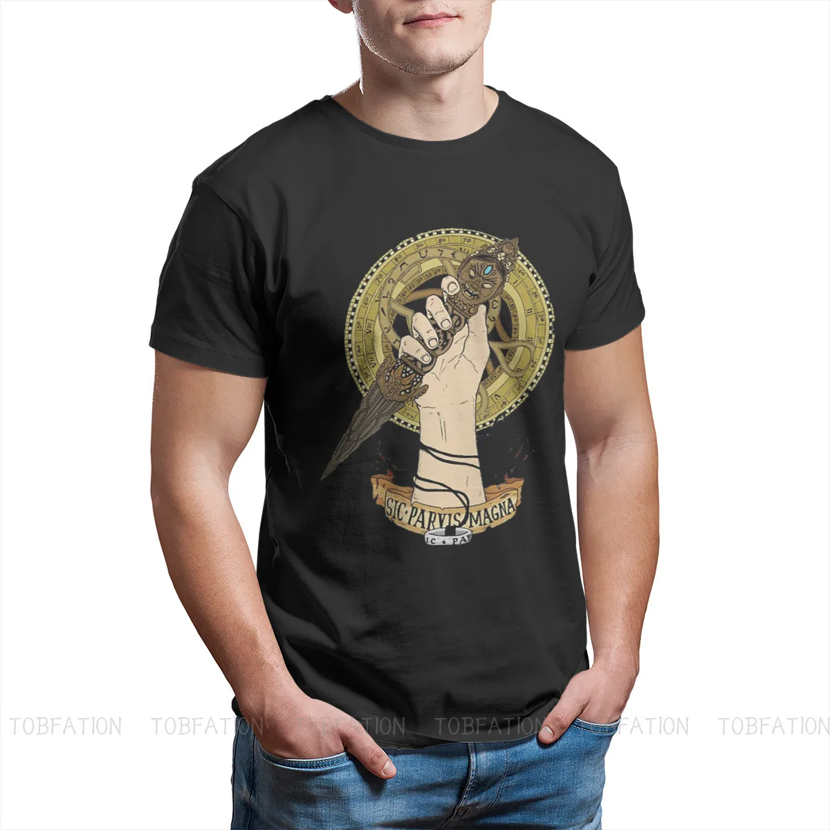 Sic Parvis Graphic TShirt Uncharted Nathan Drake Movie Style Tops Casual T Shirt Men Short Sleeve Unique Gift Idea