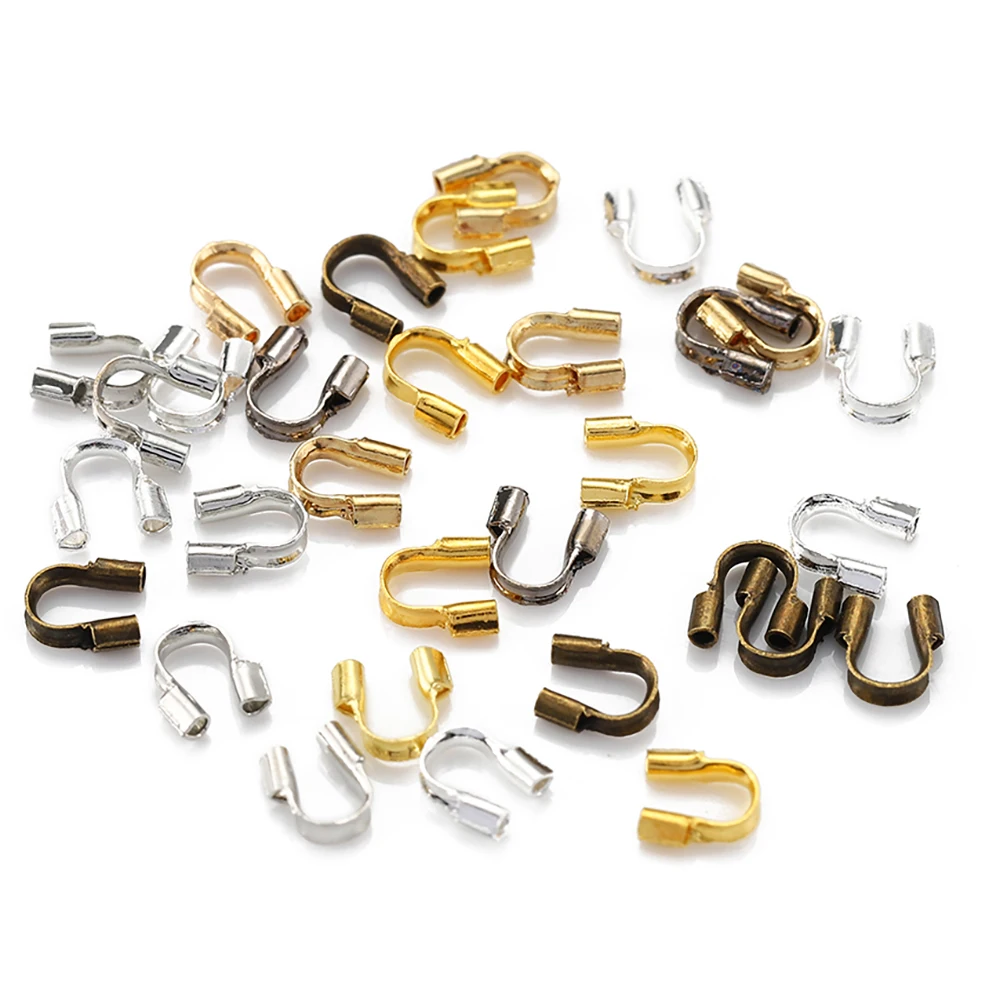 

200pcs Cable Wire Protectors Rope Cord Guardian Protector Loop U Shape Accessories Clasp Connector for Jewelry Making Supplies