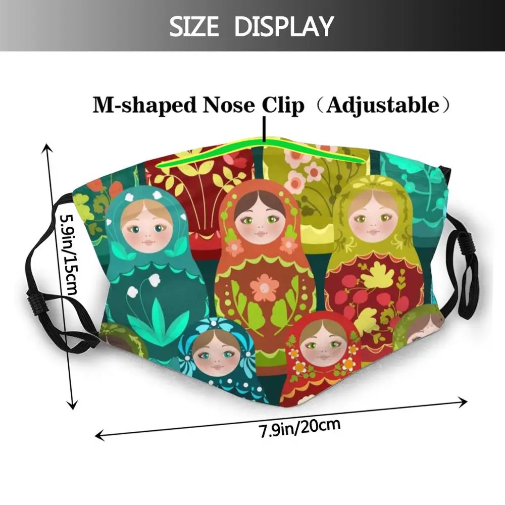 Matryoshka Puppe Muster Lustige Drucken Mehrweg Pm 2,5 Filter Gesicht Maske Matryoshka Puppe Nesting Puppe Russland Russische Volkskunst Folk