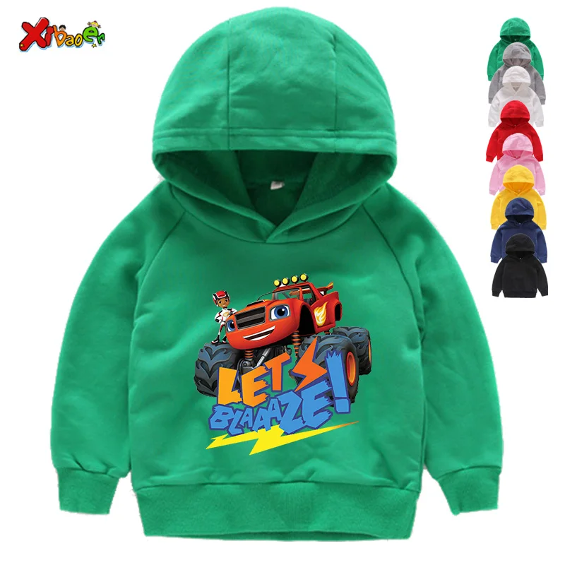 

Spring and Autumn 2021 Blaze and The Monster Machine Costume Children's Kids Long Sleeve Sweatshirt Hoodie Cotton Cartoon Suit