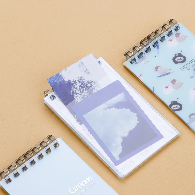 KOKUYO Mini Binder Notebook A7 Campus Smart Ring Memo Note WSG-MER520 Pastel Cookie Series Planner Loose-Leaf Book