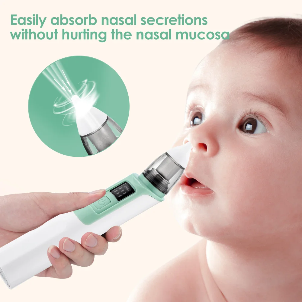 Baby Nasal Aspirator Electric Safe Hygienic Nose Cleaner Silicone Snot Sucker For Newborn Infant Toddler Child Kid 2 Adjustment