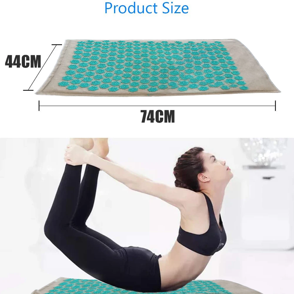 Lotus Spike Acupressure Mat 74*44cm Nature Linen Coconut Palm Massage Yoga Mat Sport Pillow Mat with Bag Cushion Accupucture Mat