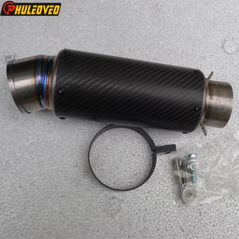 

Carbon Fiber Titanium Alloy ID:51mm/54mm/57mm/61mm/63mm/65mm/67mm/70mm L:280mm Motorcycle GP Exhaust Silencer Muffler Escape