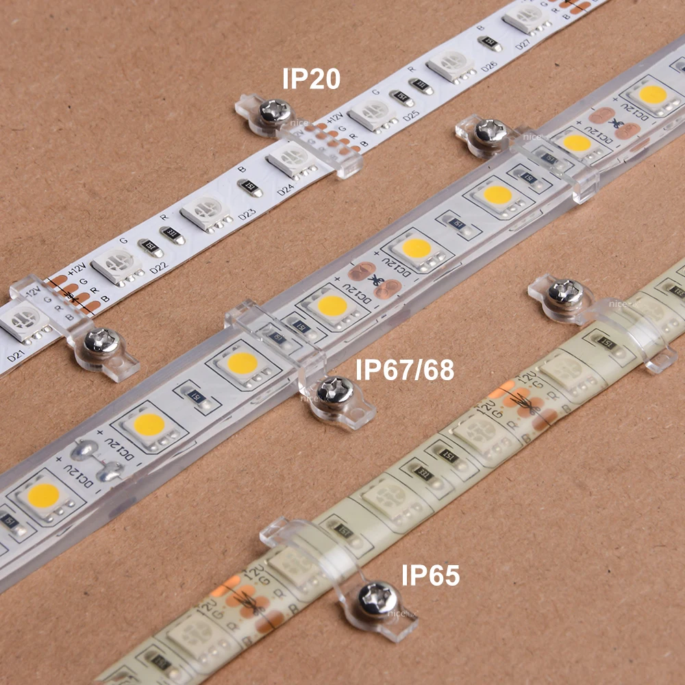 50 pcs LED Connector Clip For For IP67 IP68 IP65 IP20 Wire Fixing 8mm 10mm 12mm 10.5mm 12.5mm fixture Mounted Clip With Screws