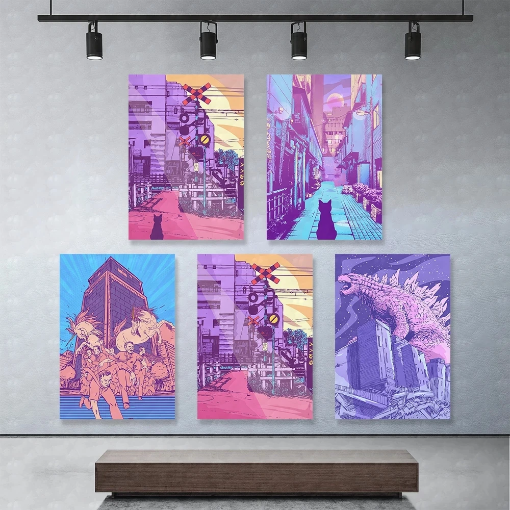 

5D Diamond Painting Wall Art Home Decor Purple World City Street Full Drill Cross Stitch Mosaic Rhinestone Picture Embroidery