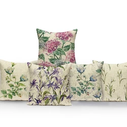 Plant Flower Pillow Cover Floral Cushion Cover Flowers Pattern Pillow Cover Decor for Home Car Sofa Chair Throw Pillow Case