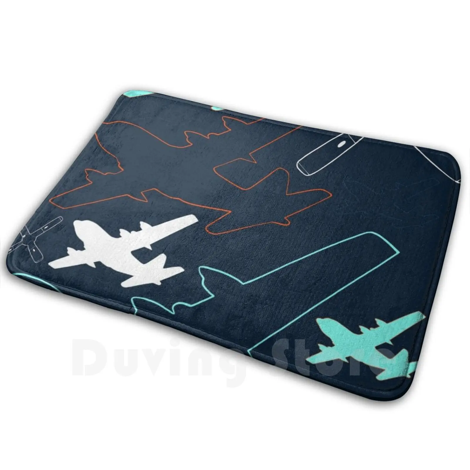 Flight Mat Rug Carpet Anti-Slip Floor Mats Bedroom Airplane Airplanes Flight C130 Air Force Aviation Fly Flying Military Usa